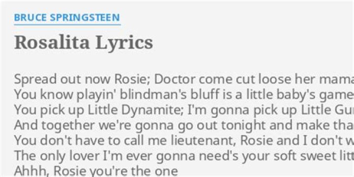 Unraveling The Meaning Behind Rosalita's Lyrics